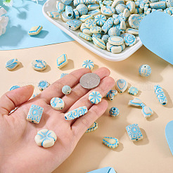 132Pcs 22 Styles Painted Opaque Acrylic Beads&nbsp;OACR-TA0004-49