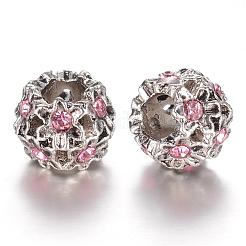 Alloy Glass Rhinestone European Beads&nbsp;PALLOY-N0116-009