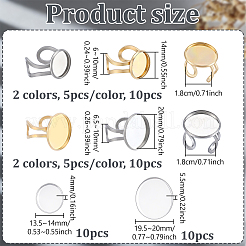 DIY Flat Round 304 Stainless Steel Open Cuff Ring Making Kits&nbsp;STAS-NB0002-73