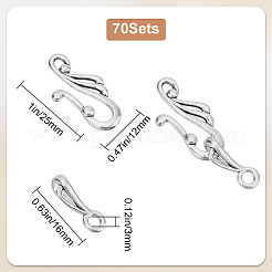 70Pcs Tibetan Style Alloy Hook and Eye Clasps&nbsp;FIND-SC0008-05