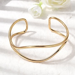 304 Stainless Steel Cuff Bangles for Women&nbsp;LS-BJEW-Z150-01G-02
