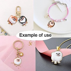 30Pcs 6 Styles Printed Alloy Pendants&nbsp;ENAM-CJ0005-33