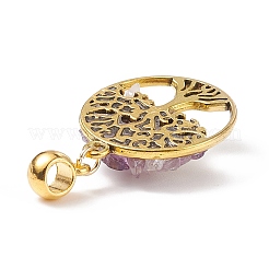 Natural Amethyst European Dangle Charms&nbsp;PALLOY-JF01786-04