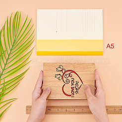 Rectangle with Pattern Wooden Greeting Cards&nbsp;DIY-CP0006-75D