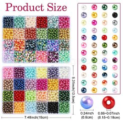 2 Sets 2 Styles DIY Round ABS Plastic Imitation Pearl and Glass Pearl Beads Bracelets Making Kits&nbsp;DIY-YW0012-65