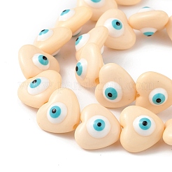 Evil Eye Resin Beads Strands&nbsp;RESI-F040-01E