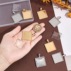 DIY Blank Square Pendant Making Kit&nbsp;DIY-UN0005-45