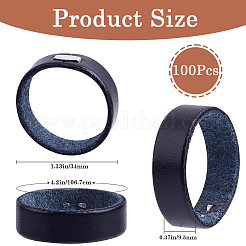 100Pcs Leather with Alloy Waist Belt Keeper Rings&nbsp;FIND-CP0002-45A