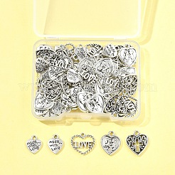 80Pcs 5 Styles Tibetan Style Zinc Alloy Charms&nbsp;TIBEP-FS0001-38
