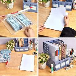 3Pcs 3 Colors Portable Transparent Plastic A4 File Box&nbsp;CON-SZ0001-15