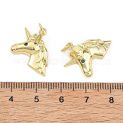 Brass Pave Cubic Zirconia Pendants&nbsp;KK-B177-07G