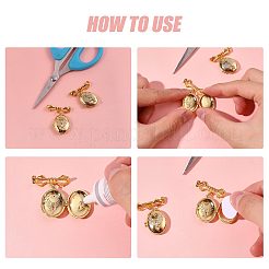 4Pcs Brass Micro Pave Clear Cubic Zirconia Locket Brooch&nbsp;JEWB-PH01313