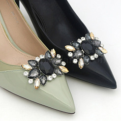 Alloy Glass Detachable Shoe Buckle Clips&nbsp;FIND-WH0423-73P-02