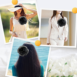 1Pc Flower Polyester Brooches&nbsp;JEWB-CN0001-08B
