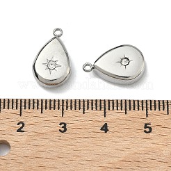 304 Stainless Steel Crystal Rhinestone Teardrop Charms&nbsp;X-STAS-L022-354P
