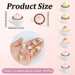 30Pcs 3 Colors Mini Coffee Cup Resin Display Decorations&nbsp;DJEW-SC0001-24