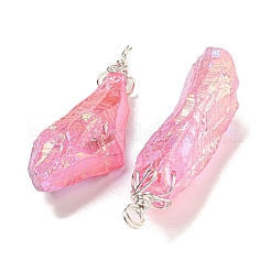 Electroplated Raw Rough Natural Quartz Crystal Big Pendants&nbsp;G-A229-02P-05