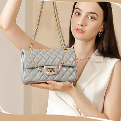 Natural Shell & Alloy Enamel Shell Shape Starfish Charm Iron Bag Decorative Chains&nbsp;HJEW-ME00044