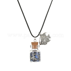 3Pcs 3 Styles Natural & Synthetic Mixed Gemstone Chips Wish Bottle Pendant Necklaces Set&nbsp;NJEW-FZ00013