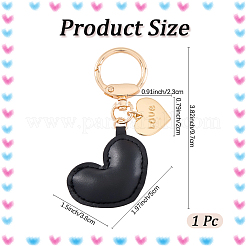 1Pc Imitation Leather Heart Keychain&nbsp;KEYC-CL0001-14A