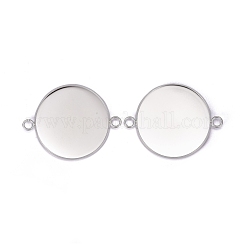 201 Stainless Steel Cabochon Connector Settings&nbsp;STAS-F191-15S-J