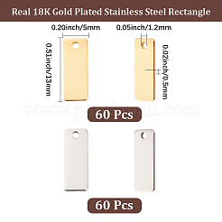 120Pcs 2 Colors 201 Stainless Steel Charms&nbsp;STAS-BBC0010-52