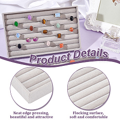 7-Slot Rectangle Velvet Wedding Ring Storage Display Trays&nbsp;AJEW-WH0471-129A