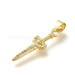 Rack Plating Brass Micro Pave Cubic Zirconia Pendants&nbsp;KK-Z086-52G-01