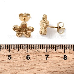 Flower 304 Stainless Steel Stud Earrings&nbsp;EJEW-G453-09G