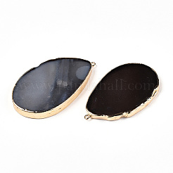 Natural Grey Agate Big Pendants&nbsp;KK-F882-01G