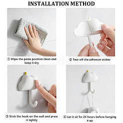 3 Sets 3 Colors Sky Theme Cloud & Moon Shape Traceless Adhesive Wall Hooks&nbsp;AJEW-GF0006-94