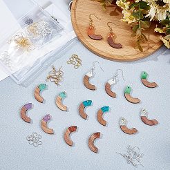 DIY Walnut Wooden Dangle Earring Making Kits&nbsp;DIY-OC0006-65