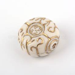 Flat Round Plating Acrylic Beads&nbsp;PACR-Q102-106A