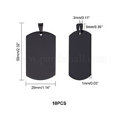 Men's 316 Surgical Stainless Steel Big Rectangle Hand Stamping Blank Tag Big Pendants&nbsp;STAS-UN0002-76B