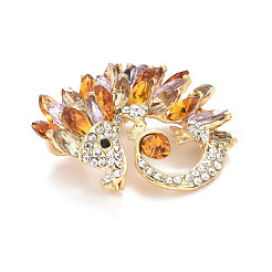 Rhinestone Hedgehog Badge&nbsp;JEWB-E013-02G-01