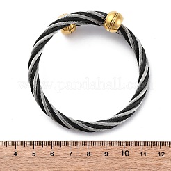 304 Stainless Steel Torque Bangles for Women&nbsp;BJEW-P310-22MC