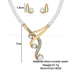 Alloy Rhinestones Earrings & Pendant Necklaces Sets for Women&nbsp;FS-WGC4FAA-01