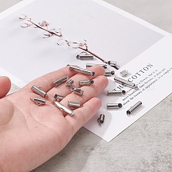 90Pcs 6 Style 304 Stainless Steel Slide On End Clasp Tubes&nbsp;STAS-YW0001-20