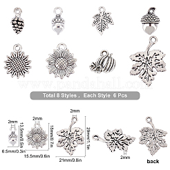 48Pcs 8 Style Tibetan Style Alloy Pendants&nbsp;TIBE-SC0001-61
