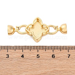 Brass Micro Pave Clear Cubic Zirconia Fold Over Clasps&nbsp;KK-P291-10G