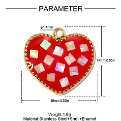 304 Stainless Steel Enamel Pendants&nbsp;STAS-OY013-33G