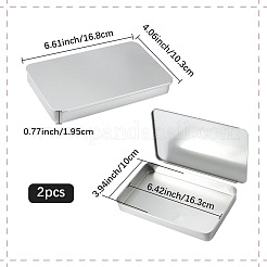 2Pcs Slide Top Tinplate Trinket Storage Boxes&nbsp;CON-SP0001-22B-02