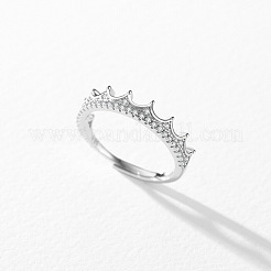 Crown 925 Sterling Silver Micro Pave Cubic Zirconia Finger Rings&nbsp;FS-WG8EC35-01