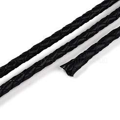 Braided Cowhide Leather Cord&nbsp;NWIR-N005-01C-4mm