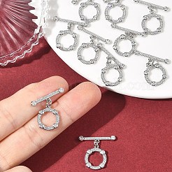 SHEGRACE Brass Micro Pave Clear Cubic Zirconia OT Toggle Claps&nbsp;XGRQ5K371-830P