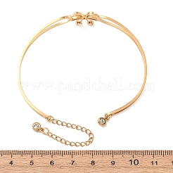 Bowknot 304 Stainless Steel & Rhinestone Cuff Bangles for Women&nbsp;BJEW-Z176-02G