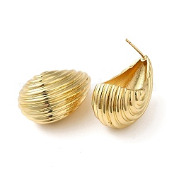 Rack Plating Brass Shell Shape Stud Earrings for Women&nbsp;EJEW-Z019-20G