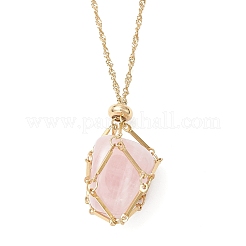 304 Stainless Steel Empty Macrame Pouch Pendant Singapore Chain Necklace Making&nbsp;NJEW-JN05279