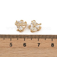 Brass Micro Pave Cubic Zirconia Pendants&nbsp;KK-K407-12G