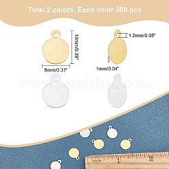 600Pcs 2 Colors Flat Round Iron Charms&nbsp;IFIN-AR0001-21